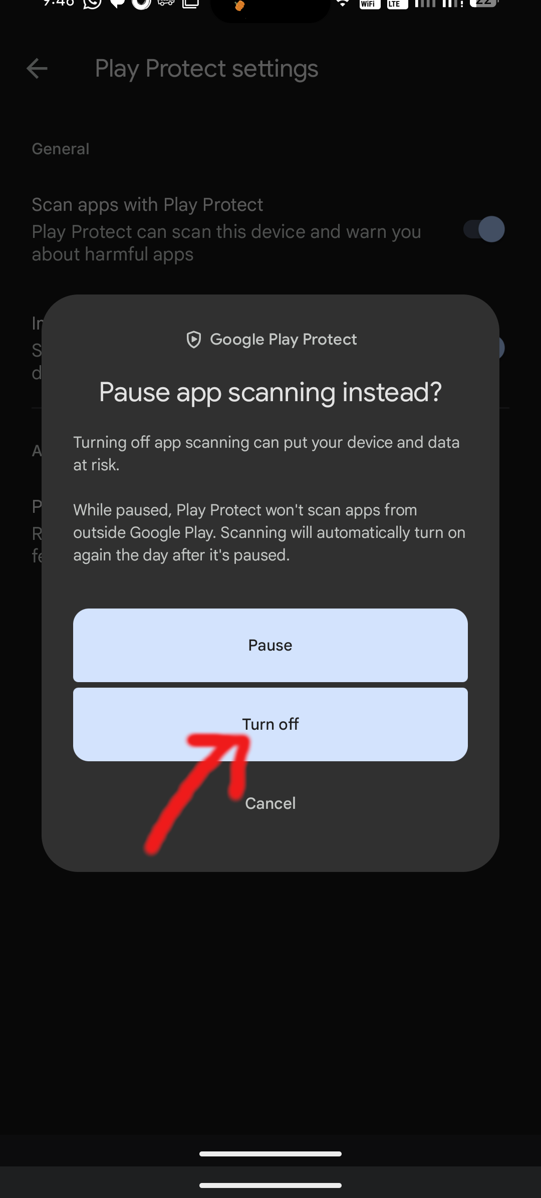 Turn Off Confirmation